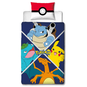 Licens Pokemon Sengetøj - 150x210 cm - Sengetøj med 2 i 1 design - 100% bomuld