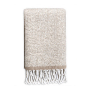 Plaid  - 130x170 cm - Beige - Børstet mohair look