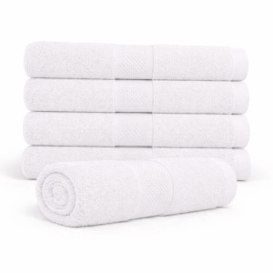 Egeria Bomulds håndklæde - 100% bomuld - Badehåndklæde 70x140 cm - Diamant - Hvid