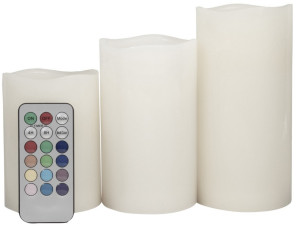HOME-TEX 3 stk Led lys - Rustik look - med fjernbetjening