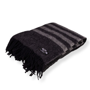 Arctic Ullpledd 130x200 cm - 100% ren ny ull - Retro svart