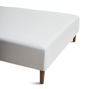 JUNA boxlaken 120x200 cm - 100% økologisk bomull - Hvit Percale boxlaken