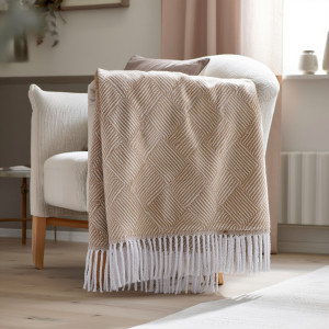 Nordstrand Home Bomullspledd 130x200 cm - Valencia Crusca natur