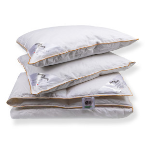 Borg Living Dyne- og putesett med moskusdun - Dobbel helårsdyne - 200x220 cm + 2x 60x63 cm