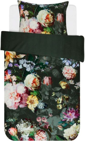 Essenza Blomstret sengetøy -  Fleur Green - Sengesett med vendbart design - 100% bomullssatin sengelinned