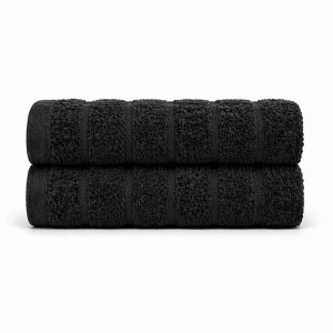 Borg Living Bomullshåndklær - 100% kammet bomull - Gjesthåndklær 30x50 cm - 2-pak - Sort