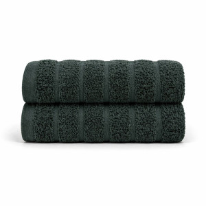 Borg Living Bomullshåndklær - 100 % kjemmet bomull - 50x100 cm - 2-pak - Mørkegrønn