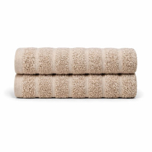Borg Living Bomullshåndklær - 100% kjemmet bomull - Gjesthåndklær 30x50 cm - 2-pak - Sand