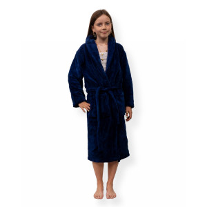 Nordstrand Home Morgenkåpe str. 12-14 år - Myk fleece barnemorgenkåpe - Blå