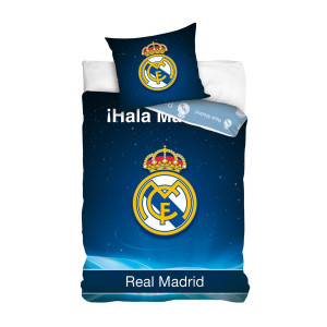 Licens Fotbollssängkläder - 100% bomull - Barnsängkläder 140x200 cm - Real Madrid sängkläder - Hala Madrid