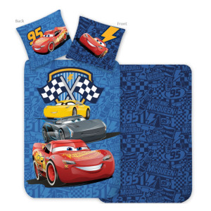 Licens Blixten McQueen påslakanset - 100% bomull - Barnpåslakan 140x200 cm - Cars påslakan