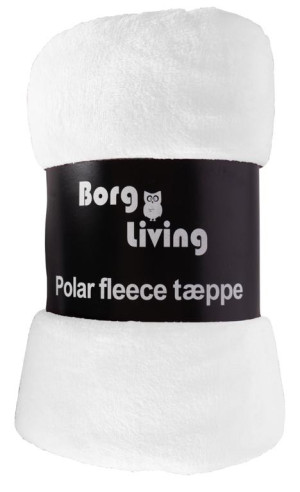 Borg Living Fleecefilt - Vit - 150x200 cm - Mjuk och härlig soffilt -