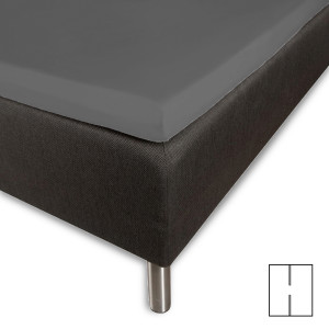 Borås Cotten Overmadrasslaken med H-split 160x200 cm - 100% bomullssatin - Splitlängd 65 cm - Antracitgrått lakan till topmadras - Borås Cotton Cloud
