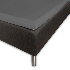 Borås Cotten Blødt Overmadrasslaken 90x200 cm - 100% bomullssatin - 8 cm i høyden - Antracit grått lakan till övermadrass - Borås Cotton Cloud satin