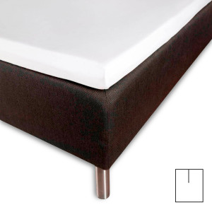 Borås Cotten Overmadrasslaken med U-split 210x210 cm - 100% bomullssatin - Splitlängd 90 cm - Vitt lakan för toppmadrass - Borås Cotton Cloud