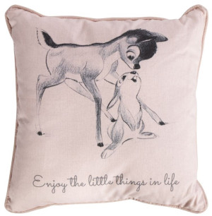Borg Living Prydnadskudde - 30x30 cm - Bambi och Stampe - 2i1 design -