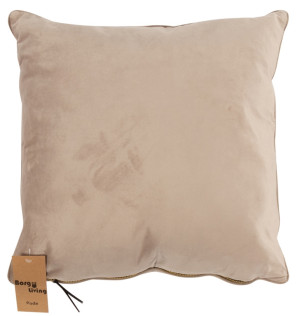 Borg Living Prydnadskudde - 45x45 cm - Enfärgad ljusgrå - Velour -