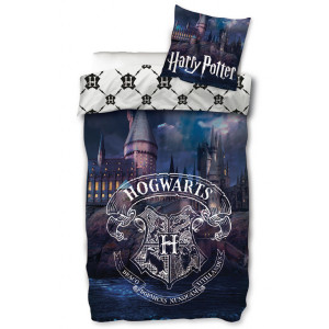 Licens Harry Potter sängkläder - 150x210 cm - Hogwarts-mysteriet - 2 i 1 sängkläder set - 100% bomull