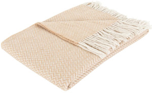 By Borg Ullpläd - Mjuk ullfilt - ZigZag sand - 130x200 cm -