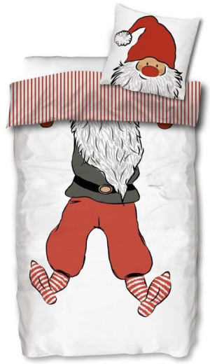 Licens Julpåslakan - 100% bomull - Junior påslakan 100x140 cm - Nissedräkt design