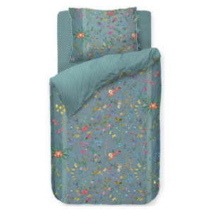Pip Studio Blommiga sängkläder - 140x200 cm - Petit fleurs blue - Bäddset med 2 i 1 design - 100% bomull -  sängkläder