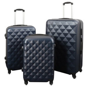 Borg Living Resväskor - set med 3 st. - Exklusivt hardcase resväskset rea - Diamant mörkblå