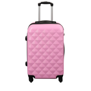 Borg Living Kabinväska - Hardcase lättviktsresväska med 4 hjul - Diamant rosa