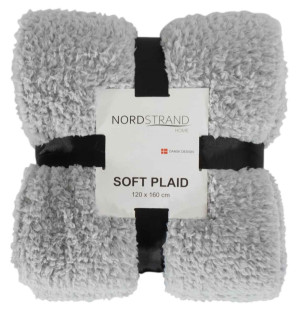 Borg Living Pläd i teddyfleece - 120x160 cm - Ljusgrå - Mjuk filt från Nordstrand Home