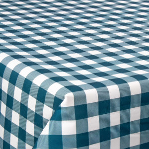 Borg Living Textil vaxduk med akrylbeläggning - Check blue - 140 cm bred - På metervara