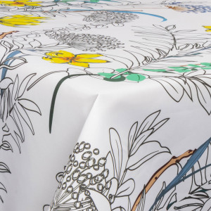 Borg Living Textil vaxduk med akrylbeläggning - 30 meter på rulle - Wild Leaves - 140 cm bred textilduk