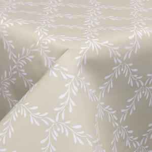 Borg Living Textil vaxduk - 140 cm bred - Bladkrans - Vaxduk med akrylbeläggning