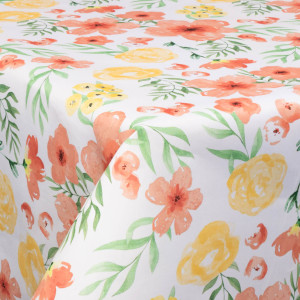 Borg Living Textil vaxduk - 140 cm bred - Big Flower Multi - Vaxduk med akrylbeläggning