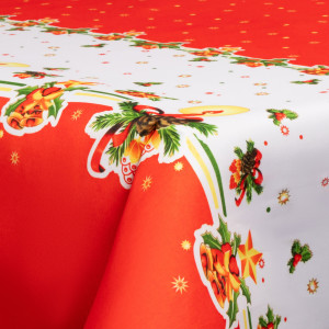 Borg Living Textil vaxduk med akrylbeläggning - Med julmotiv - Christmas lights - 140 cm bred - På metervara
