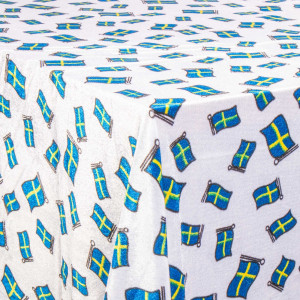 Borg Living Födelsedagsduk - Velourduk med flagga - Krossad velourduk - Förpackning om 3 meter