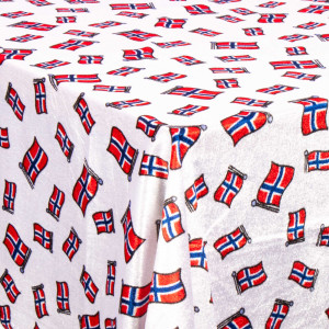 Borg Living Flagduk - Velourduk med norskt flagg - Nervös velourduk - Paket med 3 meter