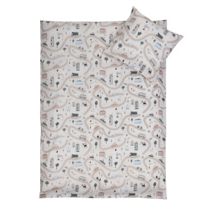 Licens Sängkläder med bilar - 100% bomull - Juniorbäddset 100x140 cm