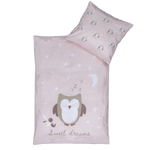 Nordstrand Home Uggle bäddset - 100% bomull - Baby 70x100 cm - Ljusrosa