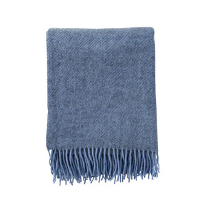 Klippan Ullpläd - 130x200 cm - Gotlandsull/lammull - Gotland Infinity blue