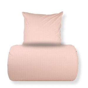 Nordstrand Home Dubbelt sänglinne 200x220 cm - 100% bomull - Rosa med vita ränder