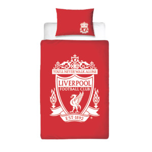 Licens Liverpool påslakanset - 100% bomull - Barnpåslakan 140x200 cm - Rött fotbollspåslakan