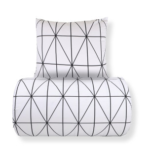Nordstrand Home Dubbelt påslakanset 200x220 cm - 100% bomull - Vitt med svart harlekinmönster