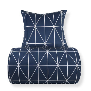 Nordstrand Home Sängkläder 140x220 cm - 100% bomull - Blått med vita harlekinrutor
