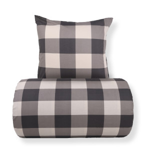 Nordstrand Home Påslakanset för dubbeldyna 200x220 cm - 100% bomull - Grå rutig