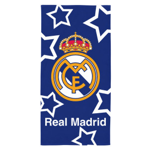 Licens Real Madrid handduk - 100% bomull - Badhandduk 70x140 cm - Stjärnor