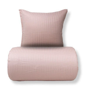 Borg Living Dubbelt sänglinne 200x200 cm - 100% bomullssatin - Klassiska rosa ränder