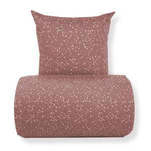Borg Living Dubbelt påslakan 240x220 cm - 100% bomull - Zodiac peach - Vändbar med stjärnor
