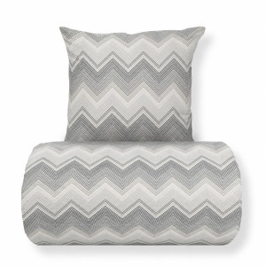 In Style Sängkläder 140x220 cm - Microfiber - Grått zigzag-mönster