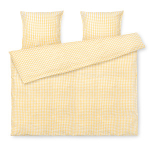 JUNA dubbelt påslakanset 200x220 cm - 100% ekologisk bomull - Kreppsängkläder gul