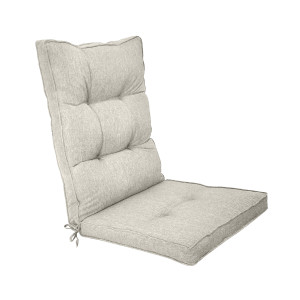 Nordstrand Home Exklusiv trädgårdsdyna för positionsstol - Med hög rygg - 7 cm tjock - Extra mjuk dyna - Beige trädgårdsdyna