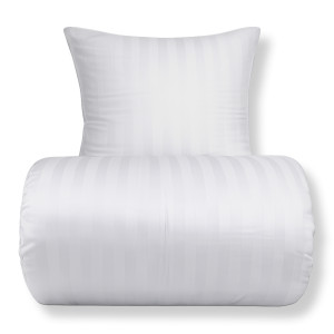 Nordstrand Home Bambu sängkläder - 100% bambu - Vita jacquardvävda ränder